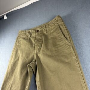 Buck Mason Pants Men's 29x29 Brown Officer Maverick Slim Slub Twill Button Fly